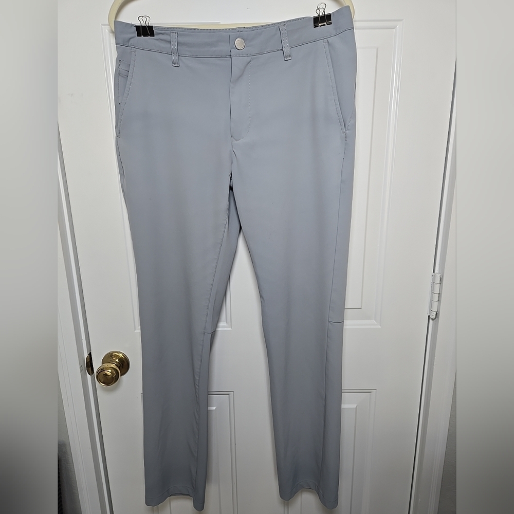 Bonobos Mens Light Gray Performance Pant With Stretch 5 Pocket 33x32 Slim